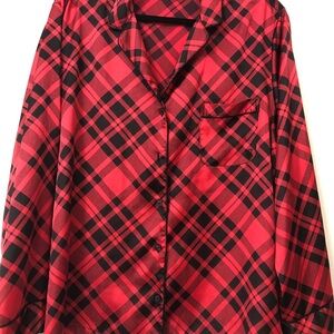 Victoria's Secret Red and Black Plaid Shirt